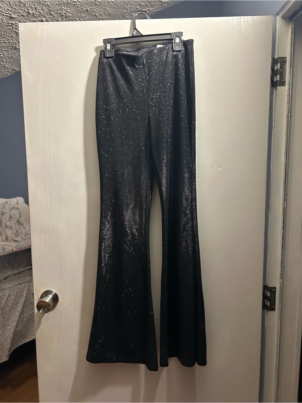 H&M Black Sparkle Flare Pants with Glitter